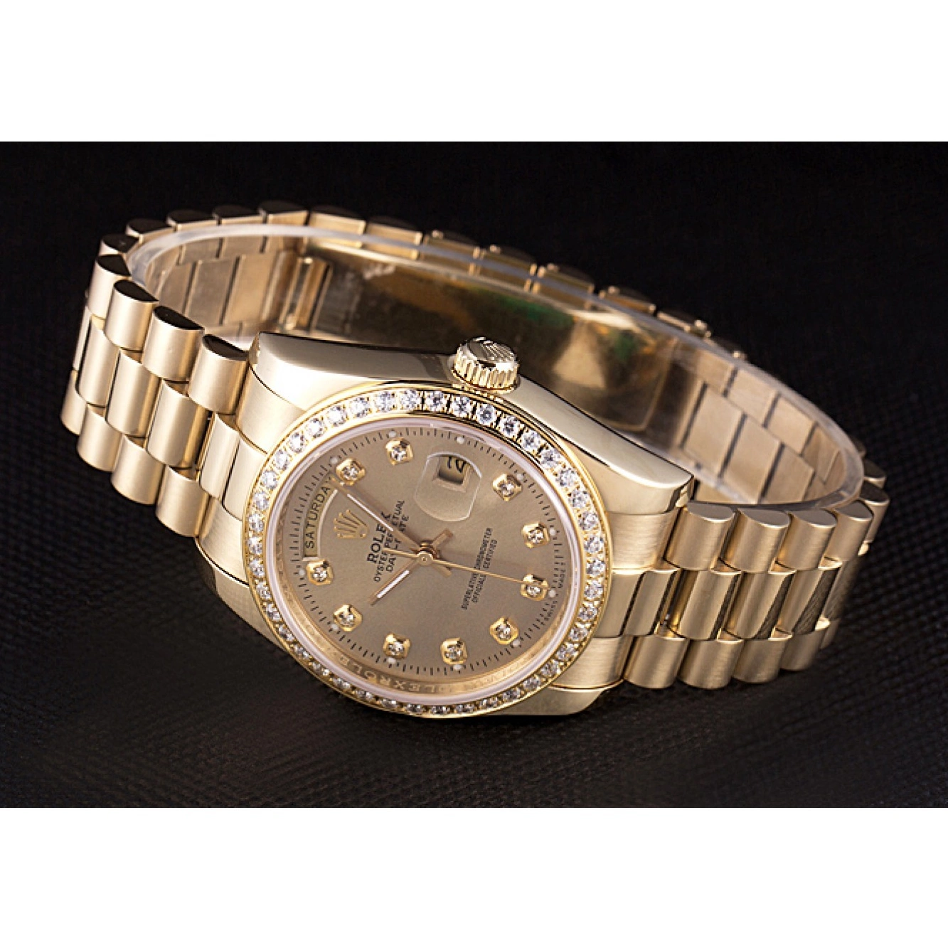 Good Copy Rolex Watches Yellow Gold Rolex Day-Date Plated Gold 18k Steel Dial Stainless 0523
